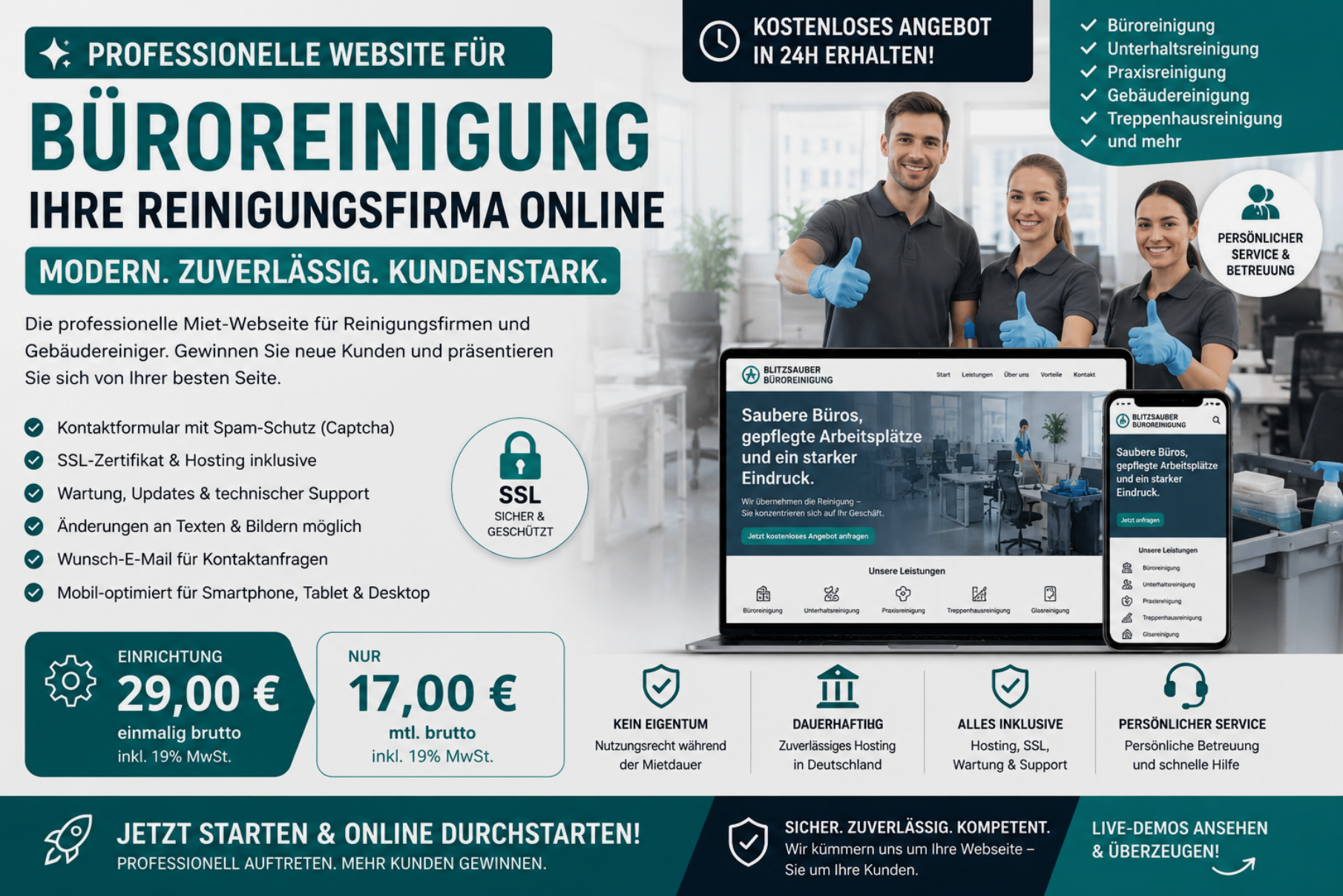 Demo Webseite Büroreinigung Reinigungsfirma